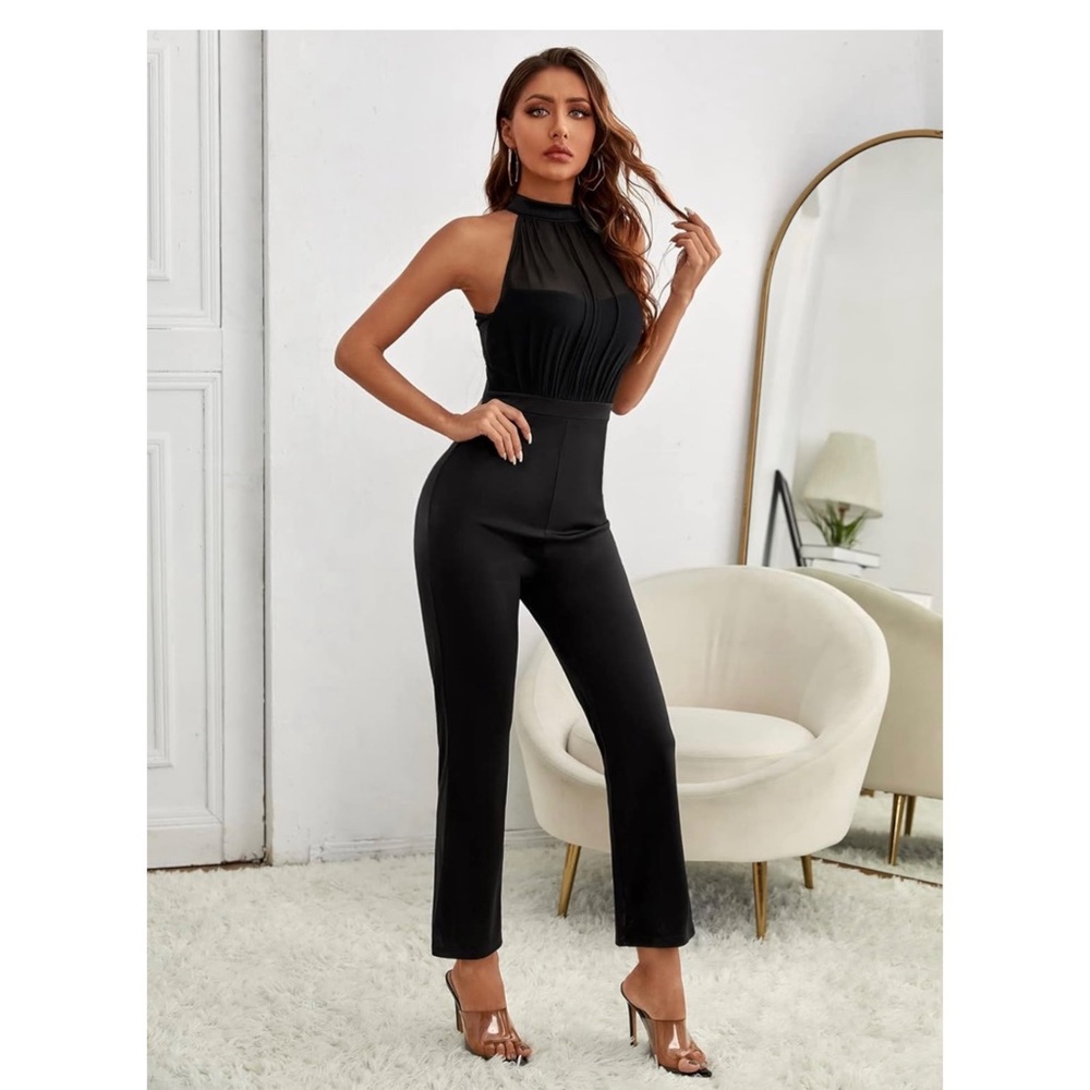 Amazon “Sleeveless Halter High Waist Flare Leg” Jumpsuit